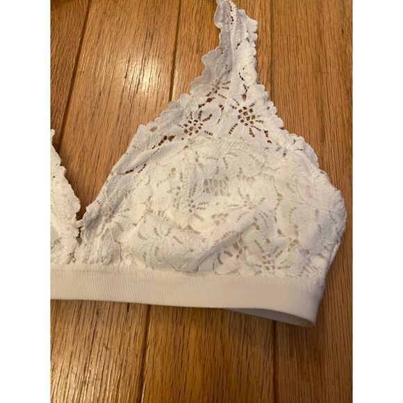 Aerie, women's ivory lace halter non padded bra size small - Picture 2 of 5